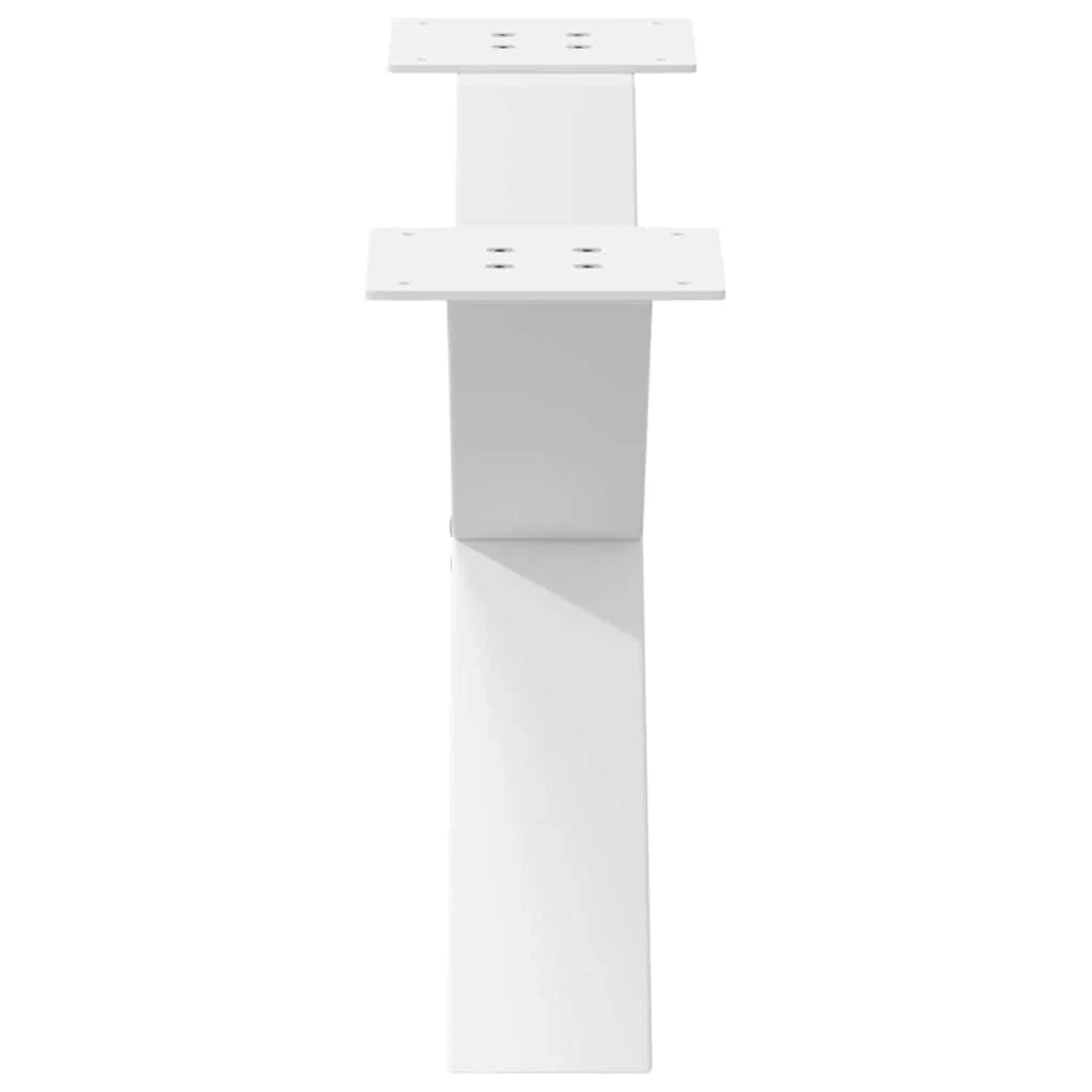 Set di 2 gambe robuste per tavolino da caffè a forma di X 70 x 31 cm con piedini livellatori stile moderno acciaio bianco 02_0057217