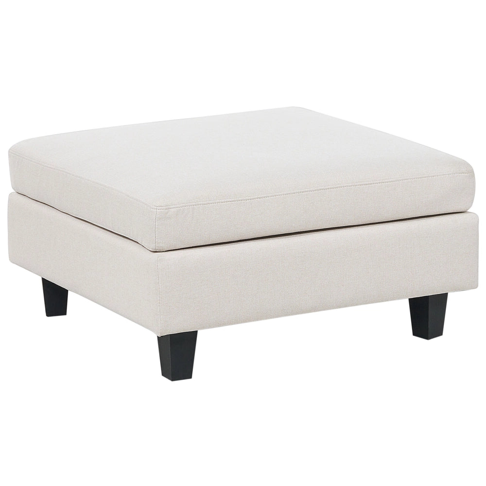 Ottomano imbottito in tessuto moderno Elemento di divano modulare Poggiapiedi quadrato Poliestere imbottito Beige Chiaro Minimalista Moderno