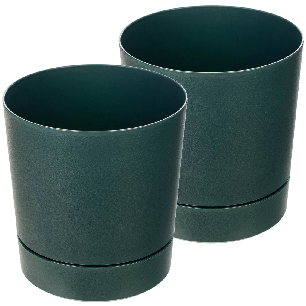 KADAX Vaso da fiori con coprivaso e sottovaso, rotondo, 14,5 cm, set da 2