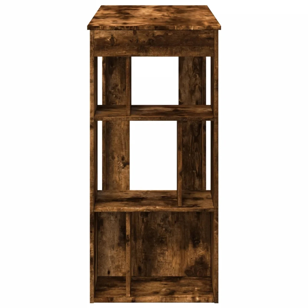 Tavolo Bar con Rastrelliera Rovere 102x50x103,5 cm Multistrato