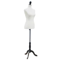 Manichino da Sarta in Schiuma, Legno e Metallo, 38x38x168 cm, Bianco