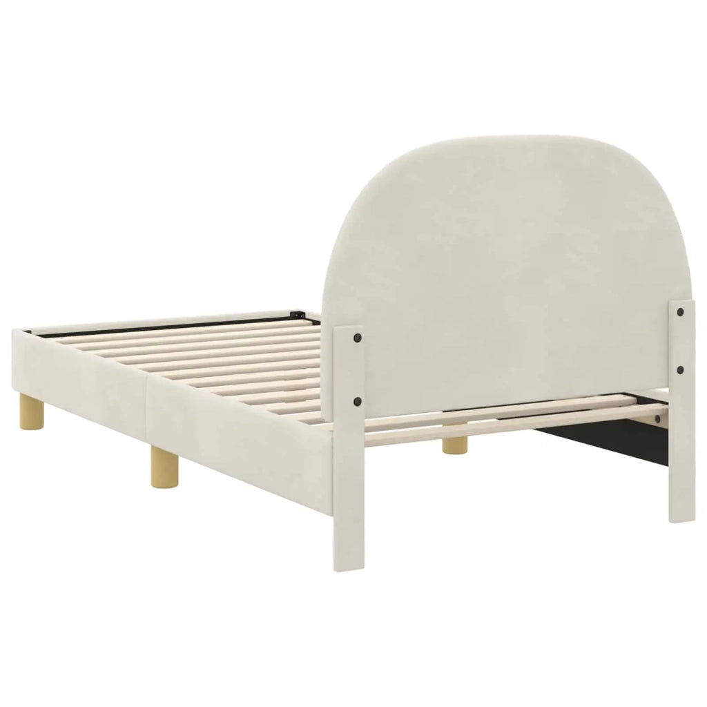 Struttura letto bambini con testata Crema 80 x 160 cm Velluto