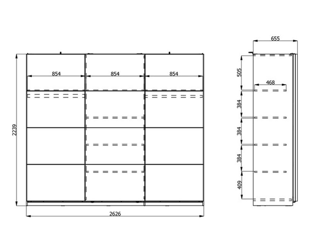 Armadio Camera da Letto Lavenone, Guardaroba Grande Appendiabiti, 262.5x224h cm Marrone Rovere Nodi