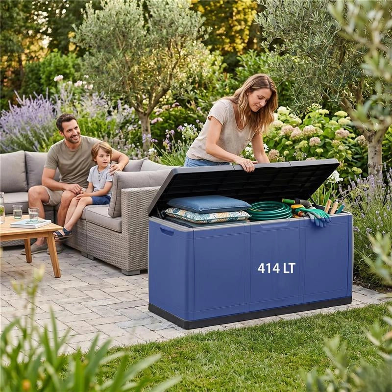 BAULE MULTIUSO IN POLIPROLPILENE COLORE GIRGIO/NERO L 118 X P 54 X H 65 CM 414LT