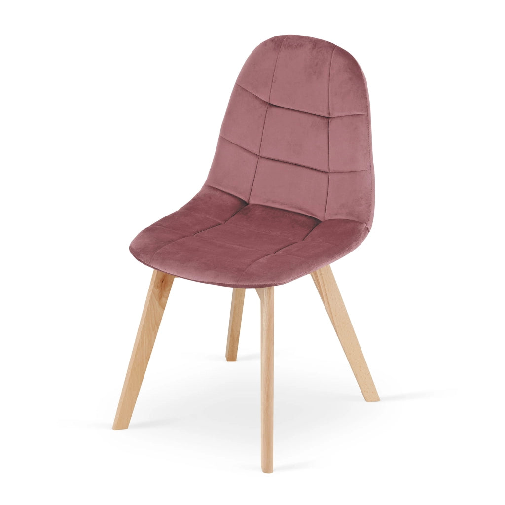 Sedia Valora NUUC in velluto rosa scuro, design ergonomico x2