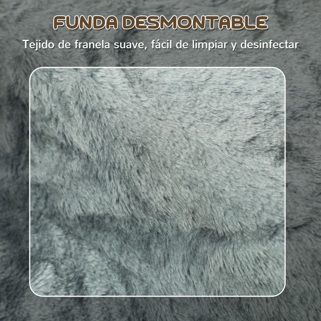 Scala per Cani 3 Gradini con Copertura Lavabile ¨C zephmum ¨C Grigio 46x35x35 cm