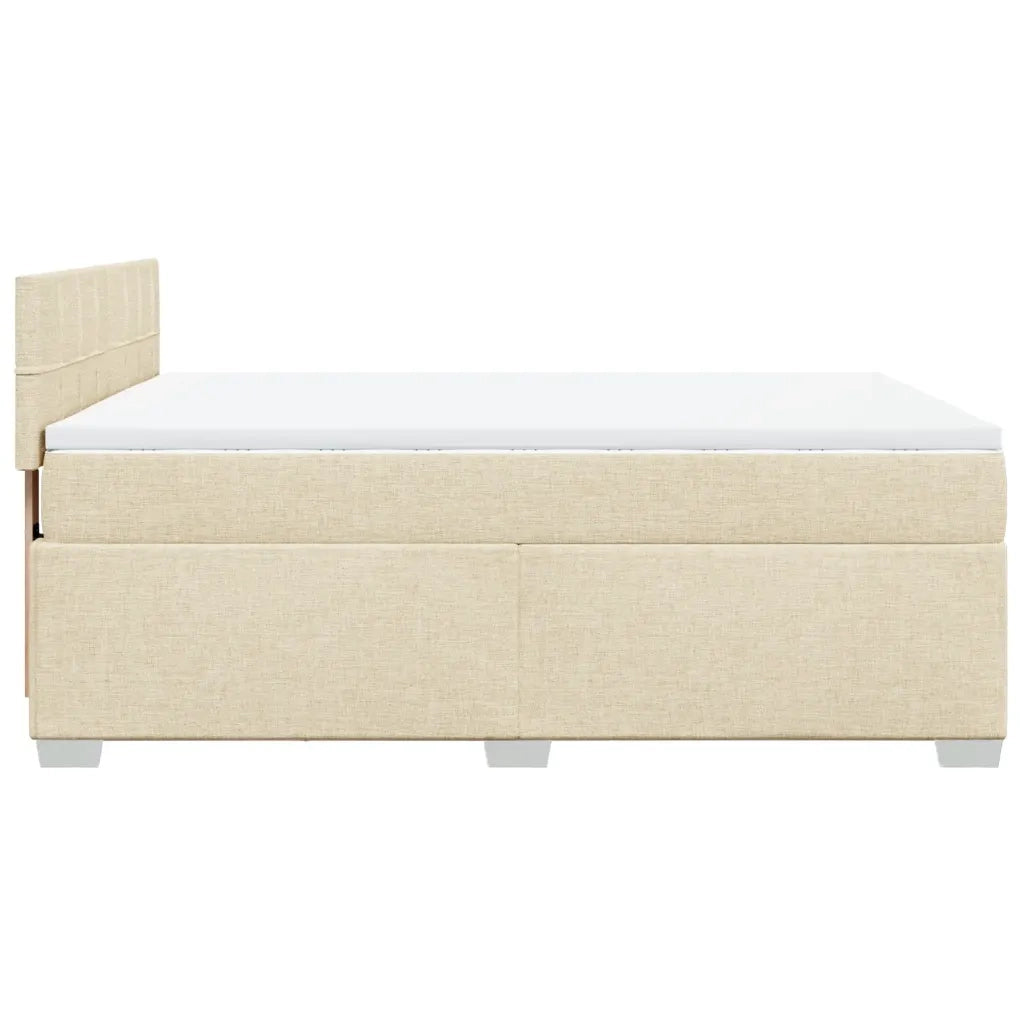 vidaXL Giroletto a Molle con Materasso Crema 140x200 cm in Tessuto