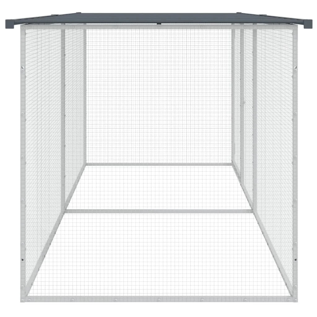 Recinto per pollaio con tetto 203 x 98 x 90 cm in acciaio zincato antracite 02_0043972