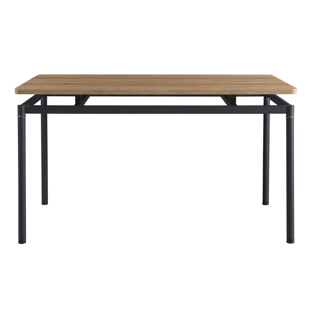 Set da Pranzo Hemnes Tavolo 140x80 cm in Effetto Rovere con 4 Sedie Marrone Chiaro [en.casa]