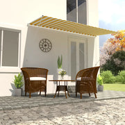 Tenda da Sole Retrattile 400x150 cm Giallo e Bianco cod mxl 18865