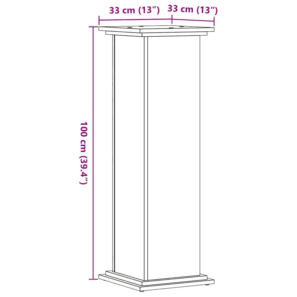Supporto per Piante Bianco 33x33x100 cm in Truciolato