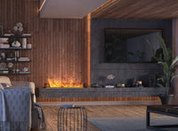 Camino a Vapore Elettrico da Incasso 120x48,5x33 cm Invapo Insert con Ricarica Automatica e LED RGB Nero