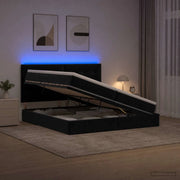 Letto con contenitore LED e materasso Nero 200 x 200 cm Velluto 3460154