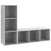 Mobili TV 2 pz | Armadietto TV | Mobile Porta TV Grigio Cemento 107x35x37 cm in Legno Multistrato