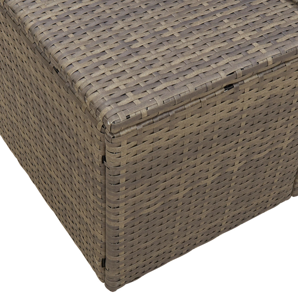 Divano da giardino a 2 posti con spazio di archiviazione e cuscini grigio Polyrattan