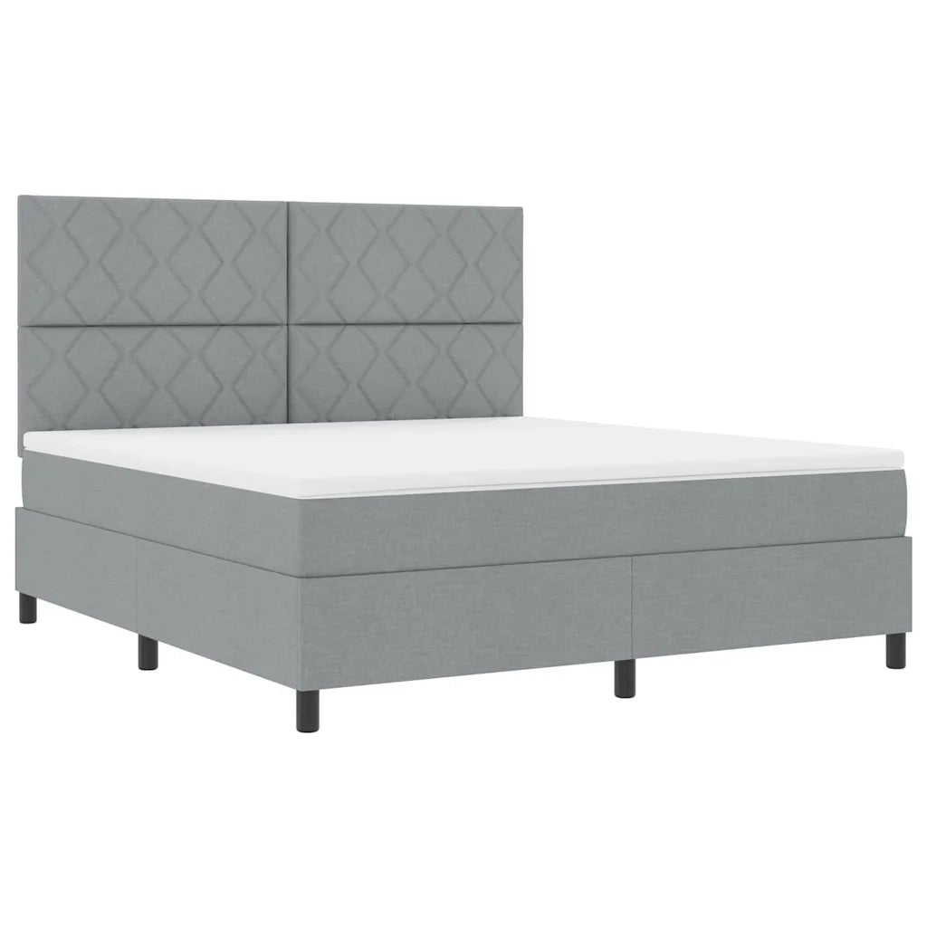 Letto a molle con testiera Grigio chiaro 180 x 200 cm Tessuto 3339483