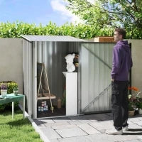 Casetta da Giardino Porta Attrezzi in Acciaio Galvanizzato e Porta, 100x103x160cm, Grigio