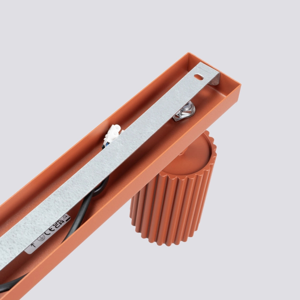 Plafoniera moderna ocra rossa 81 cm 4 spot GU10 Pure Lume
