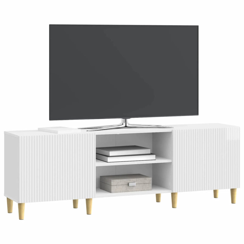 Mobile TV Bianco Lucido 150 x 31 x 50 cm Legno ingegnerizzato