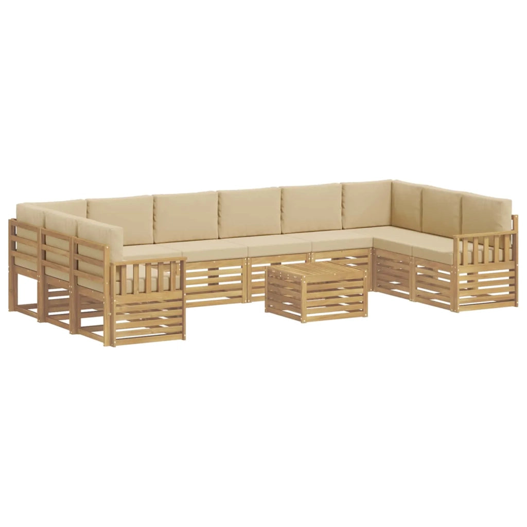 Set di divani da esterno 8 pcs Bianco e Beige 59 x 59 x 37 cm