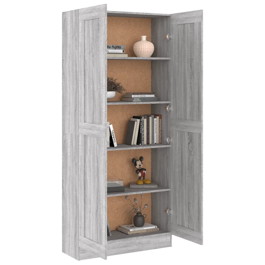 Comodino | Armadio da Notte | Mobiletto da notte Grigio Sonoma 82,5x30,5x185,5 cm in Legno Multistrato