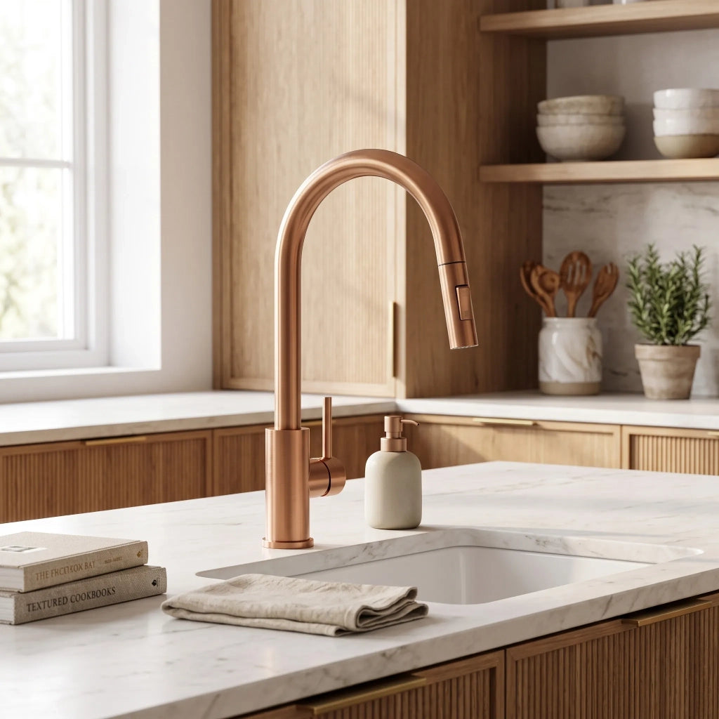 Punta Con Aeratore Per Rubinetto Da Cucina Rea Fresh Brush Copper
