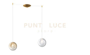 SOSPENSIONE OTTONE SAT. 2 LUCI SPOSTABILE VETRI TR + AM 1184OS-S2 S-TA
