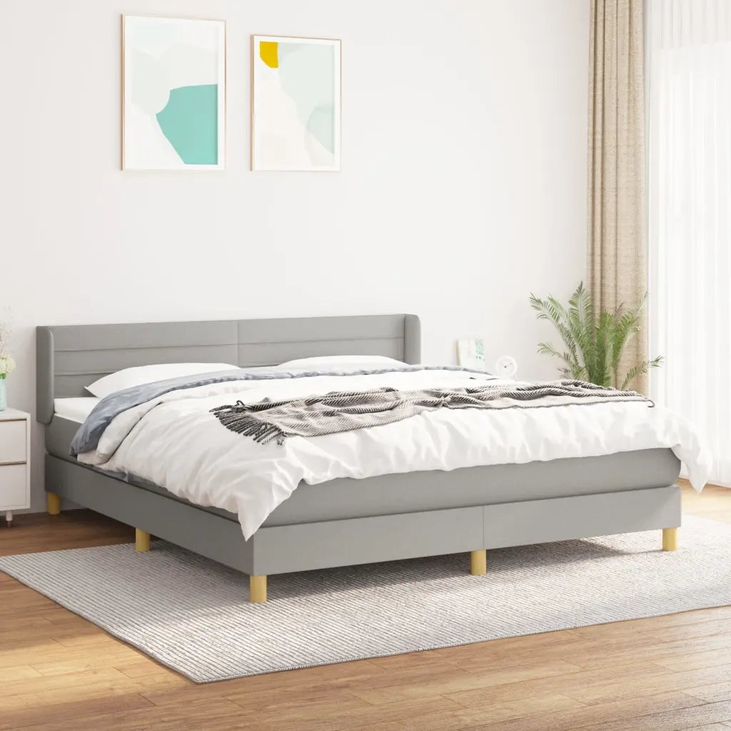 Giroletto a Molle con Materasso Grigio Chiaro160x200 cm Tessutocod mxl 74404