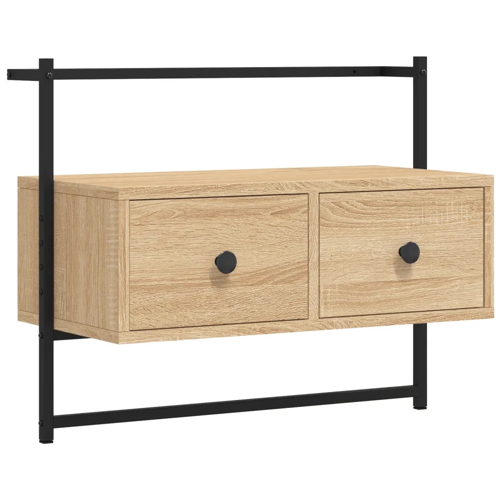 Mobile TV a Muro Rovere Sonoma 60,5x30x51 cm Legno Multistratocod mxl 130470