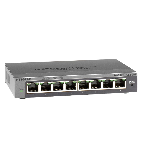 Netgear gs108ev4 non gestito l2/l3 gigabit ethernet (10/100/1000) grigio - GS108E-400EUS