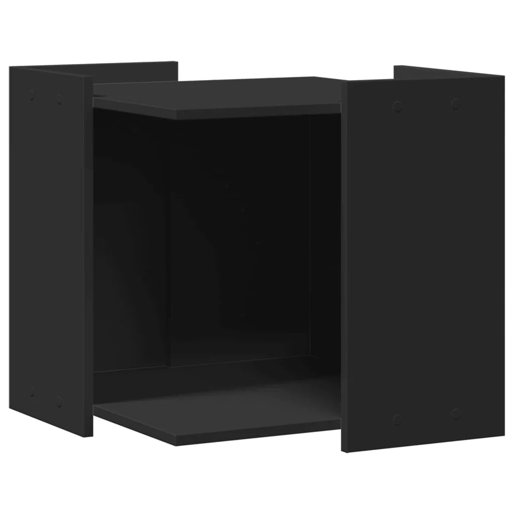 Mobiletto per lettiera per gatti in legno ingegnerizzato nero 02_0043327