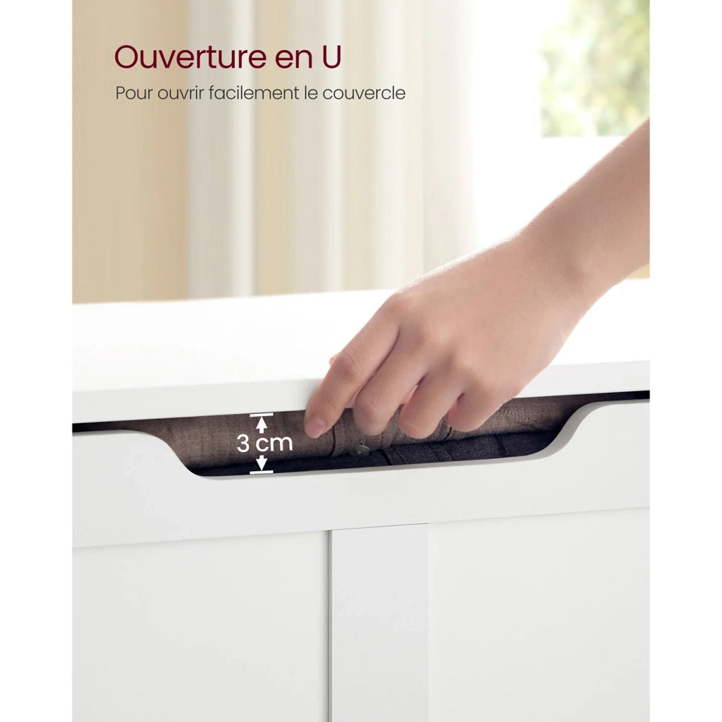Cassapanca portaoggetti da interno scarpiera pouf panca portaoggetti per giocattoli per bambini con cerniere di sicurezza stile fienile 100 x 40 x 46 cm bianco 12_0005140