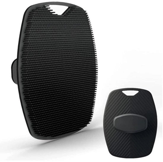 Scrubber per corpo in silicone morbido, per uomo, per il trattamento, pulizia e esfoliazione della pelle (nero, 1 pezzo)