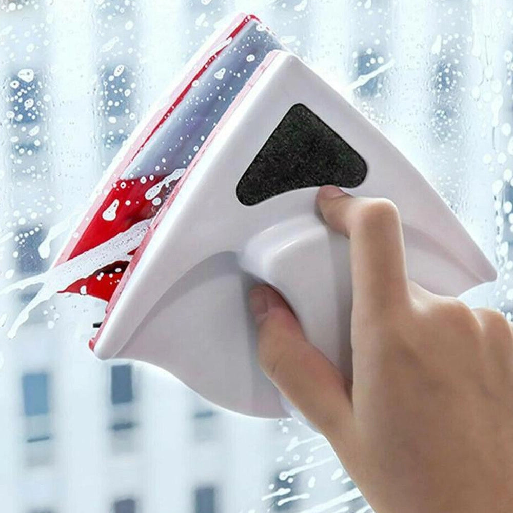 Trade Shop - Lavavetri Magnetico Pulisci Vetro Con Calamita Pulizia Vetri Magnetico Angolare -