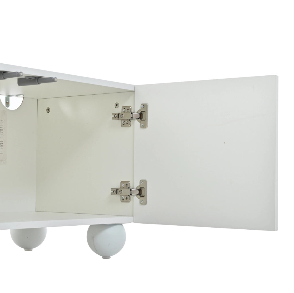 Mobile TV ULEVR 200x40x44 cm con 3 ante e 2 vani semiaperti, bianco