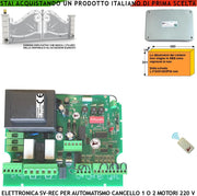 Scheda Elettronica Cancello 1-2 Ante Battenti 230 V Con Ricevente Radio 433,92 MHz Radiocomando R.C. Selezione Funzione Luce Cortesia Apertura Chiusura Automatica o Comando Programma in Apprendimento