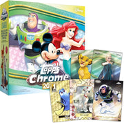 Carte collezionabili Topps Chrome 2025 Disney mega  box da 15 bustine,Eta 6+