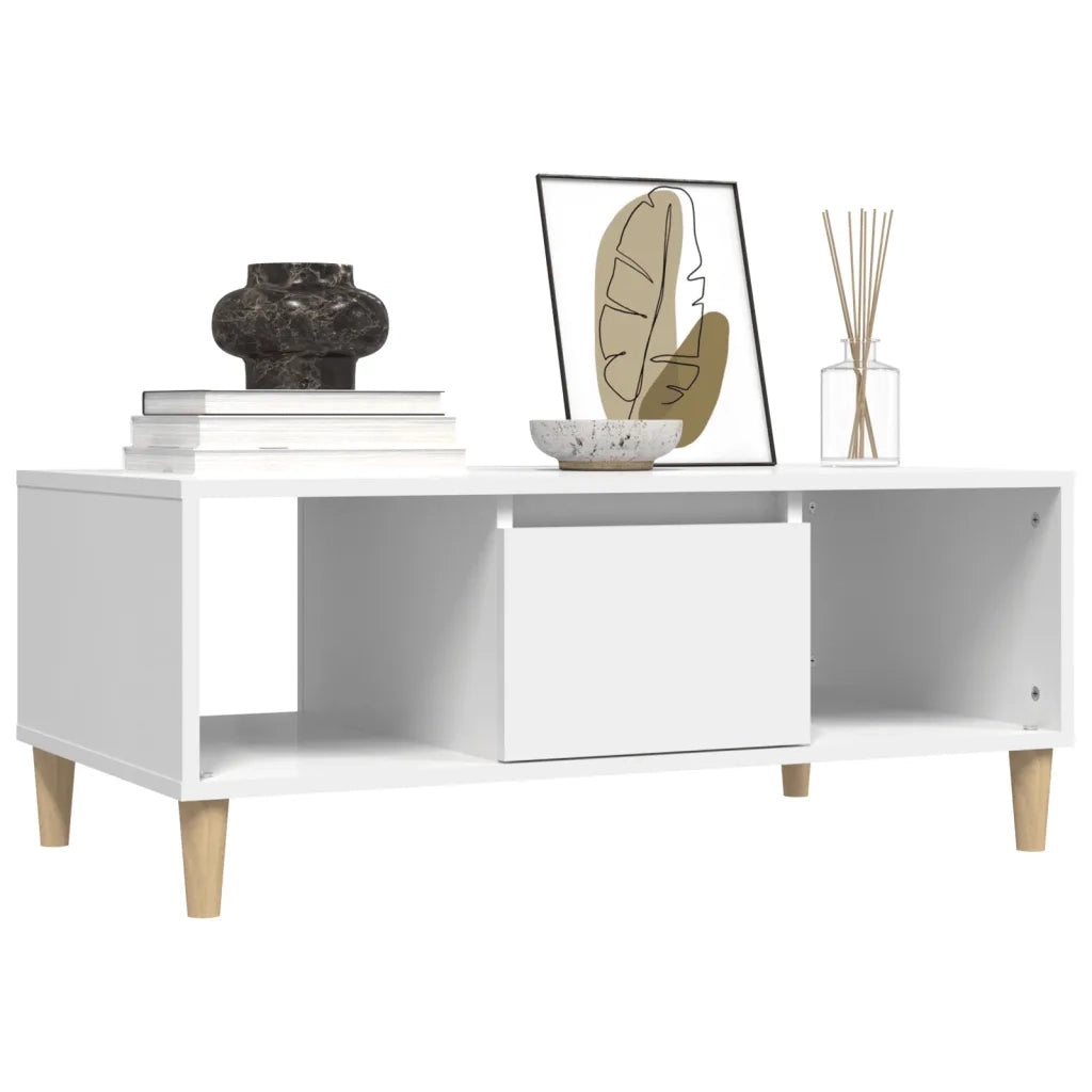 Tavolino da Salotto Bianco 90x50x36,5 cm in Legno Multistrato 821060