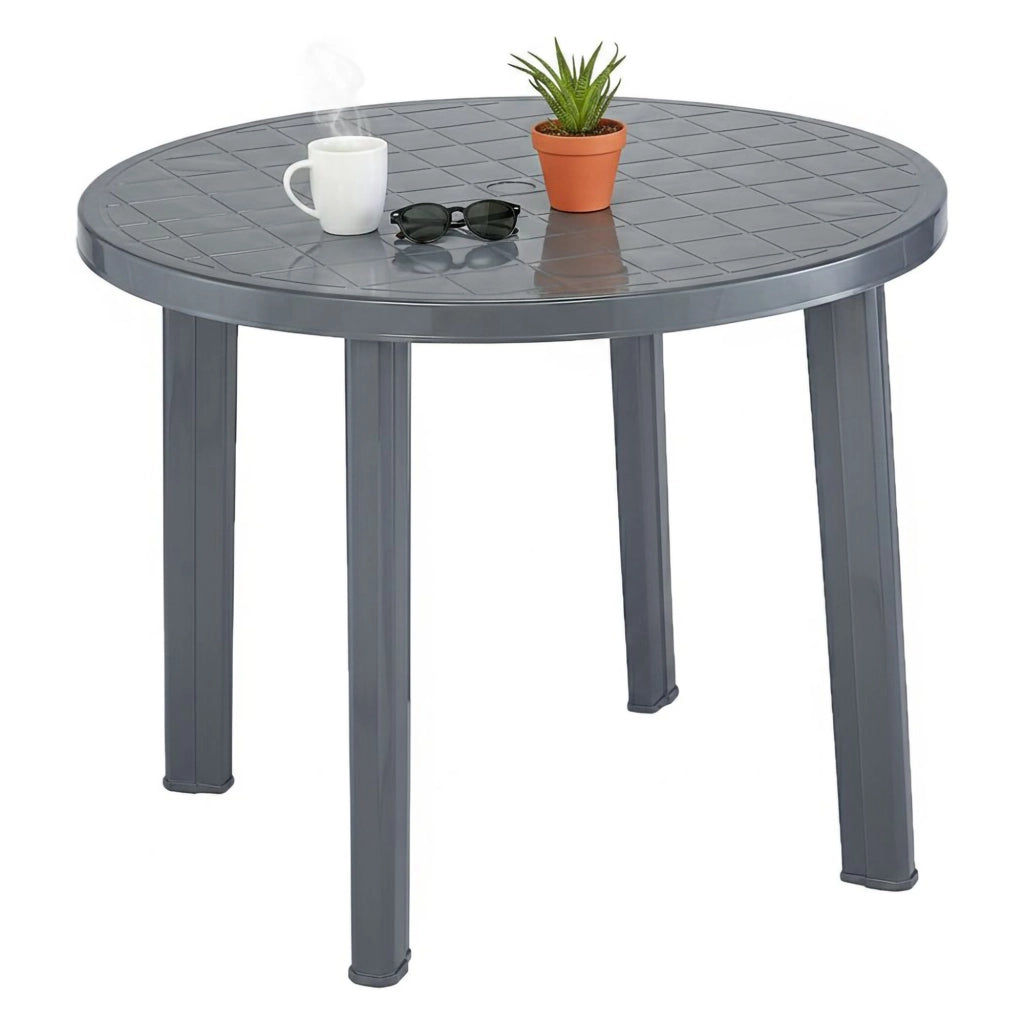 Brooksdale, Tavolo da Esterno 4 Posti Made in Italy, 90x90x72h cm Nero Antracite