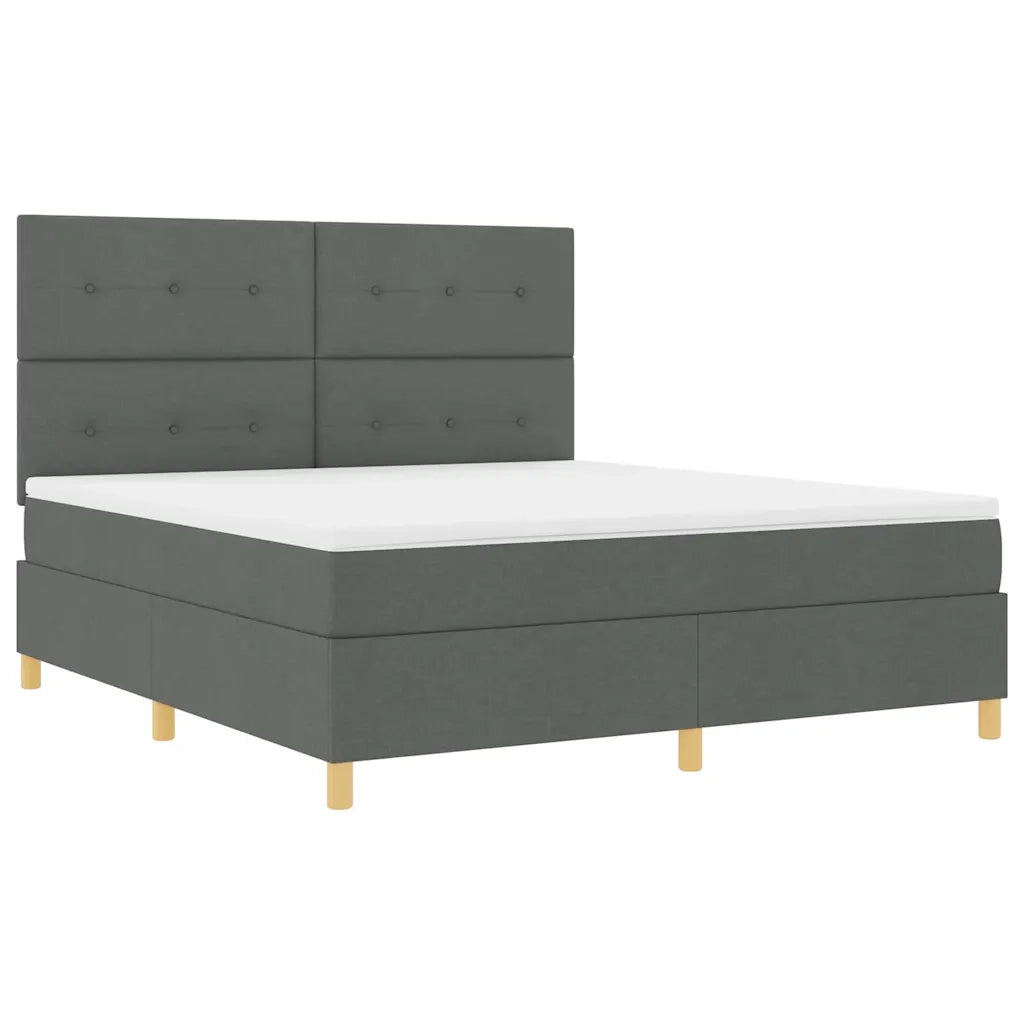 Letto a molle con materasso Grigio scuro 180 x 200 cm Tessuto 3339638