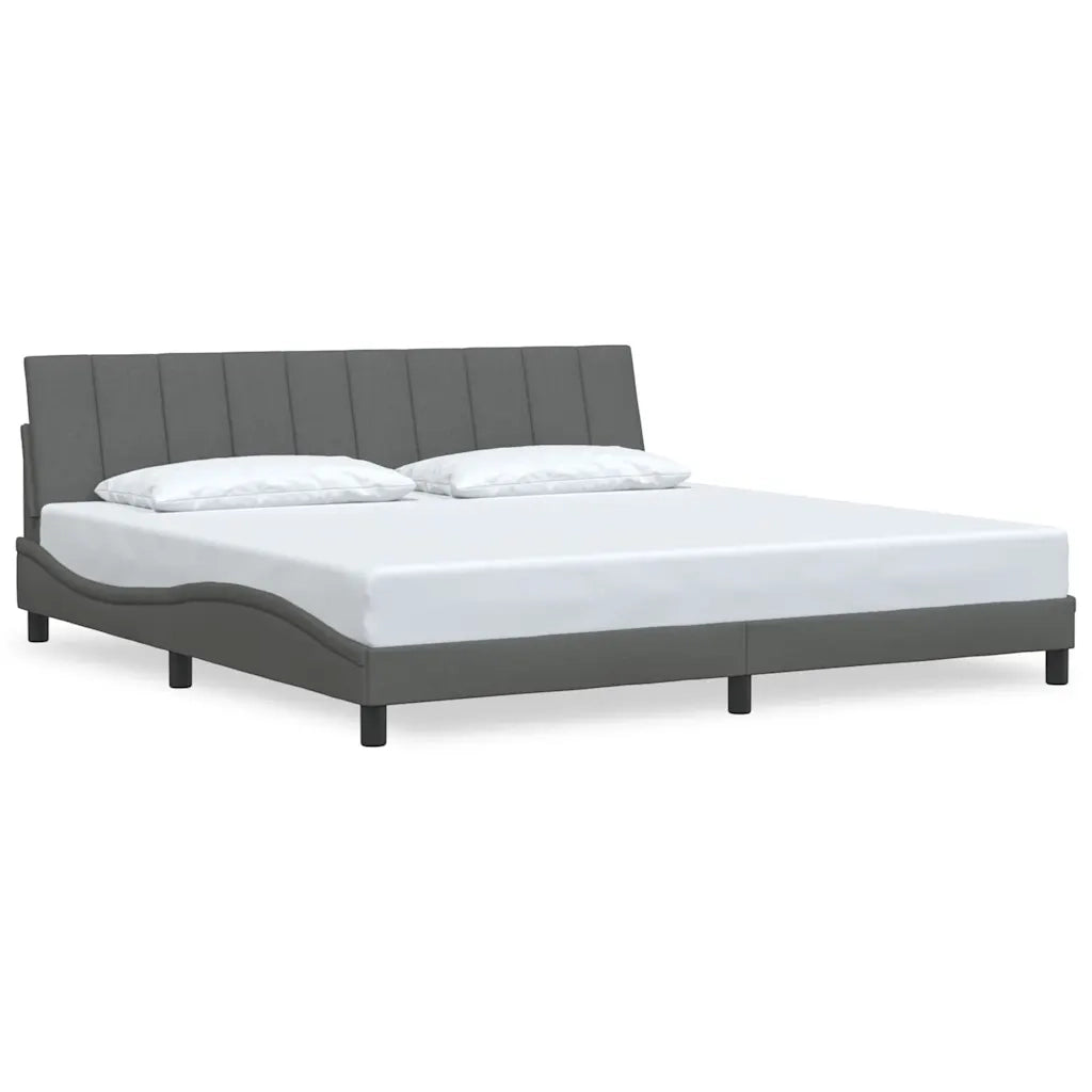 Giroletto senza Materasso-Struttura Letto Hanko Grigio Scuro 200x200 cm Tessuto 940942