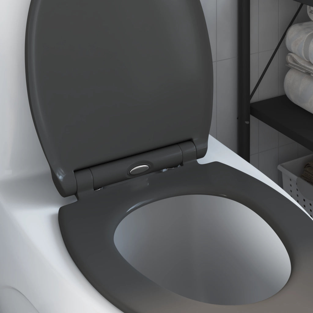 Toilette a rilascio rapido  con chiusura morbida in Duroplast Antracite