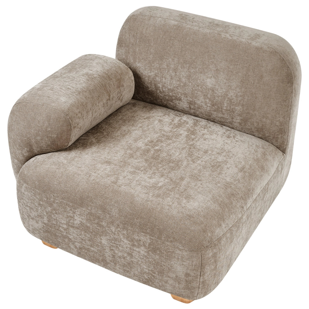 Divano componibile a 3 posti in tessuto due moduli angolari gambe in legno beige stile moderno