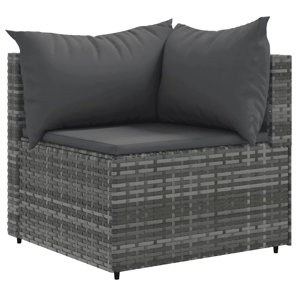 Set Divani da Giardino 6 pz con Cuscini in Polyrattan Grigio 3308018