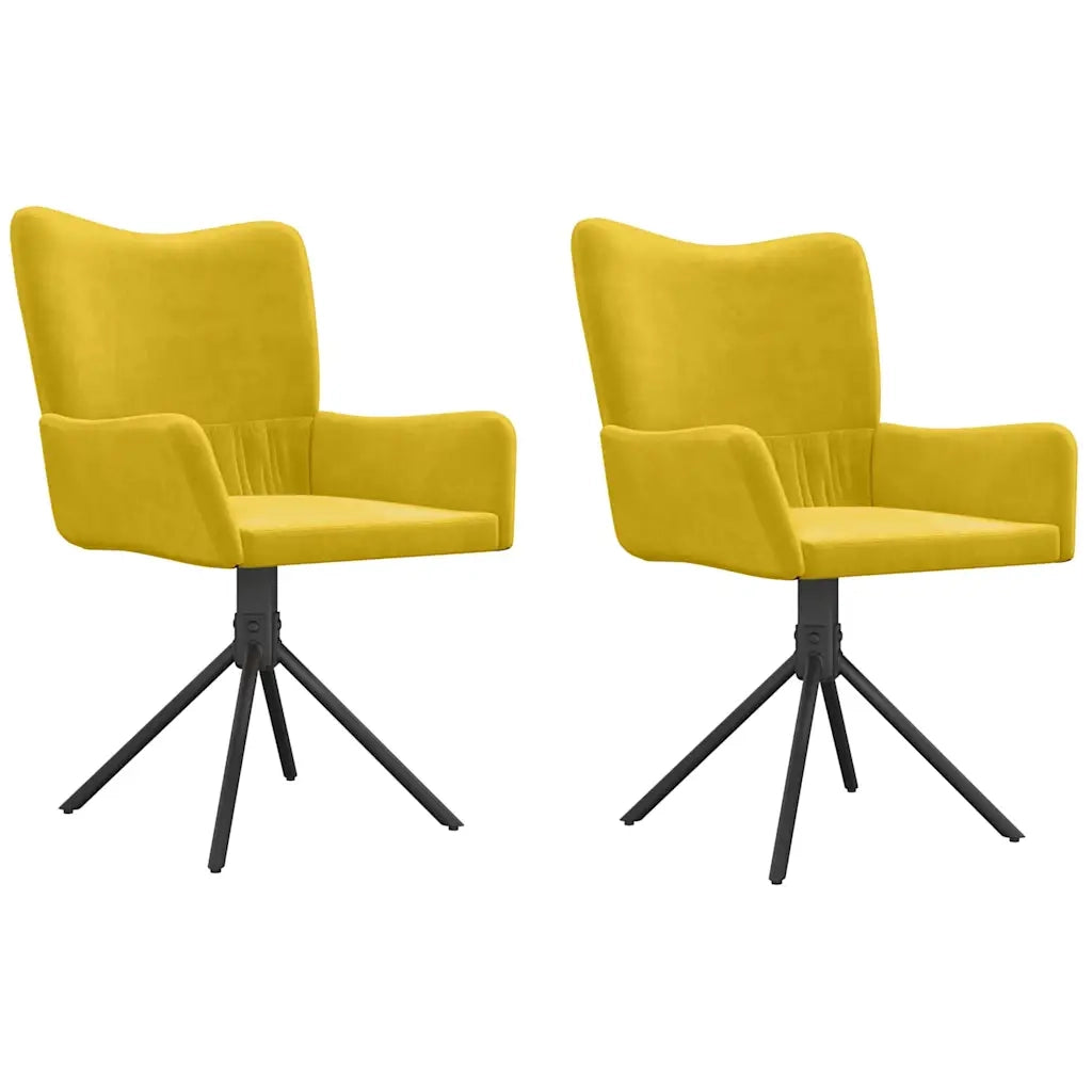 Sedie da Pranzo Girevoli 2 pz Gialle in Velluto cod mxl 29470