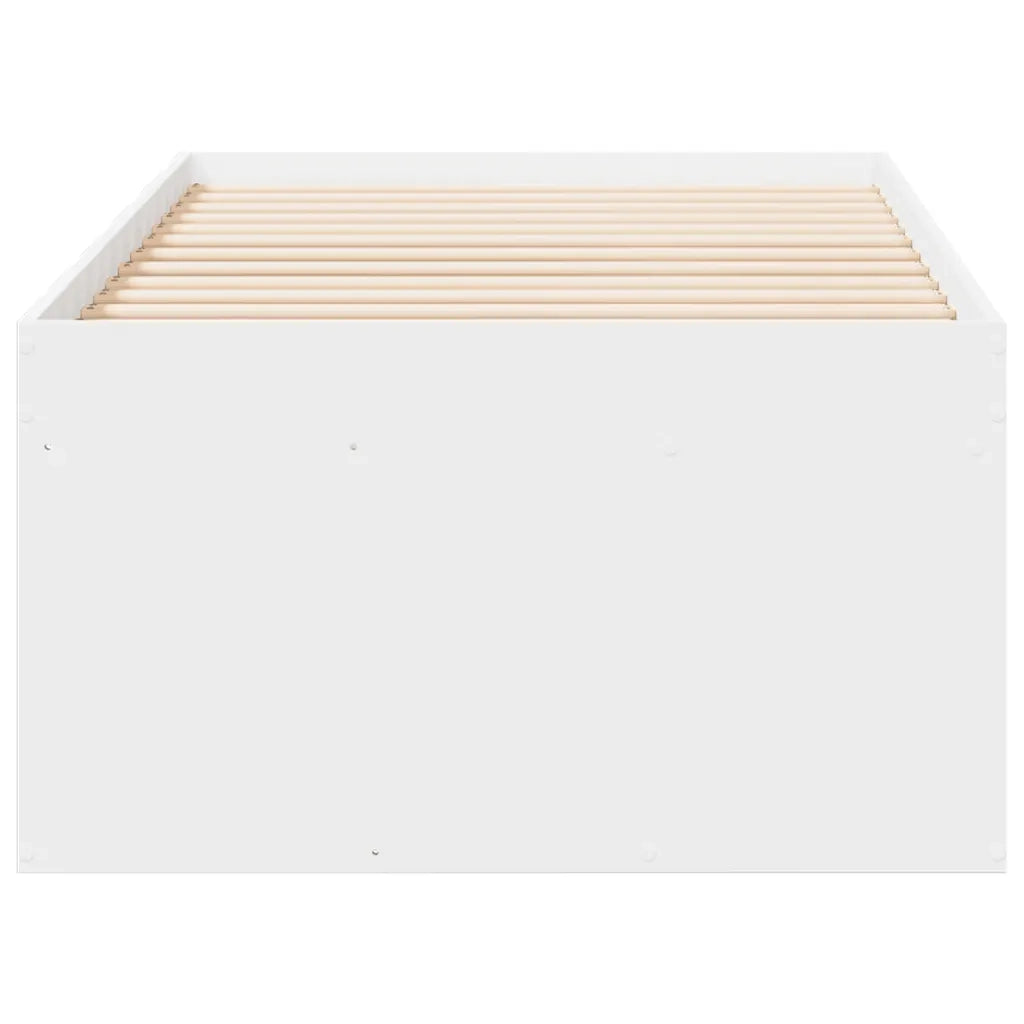 Divano Letto con Cassetti senza Materasso Bianco 100x200 cm