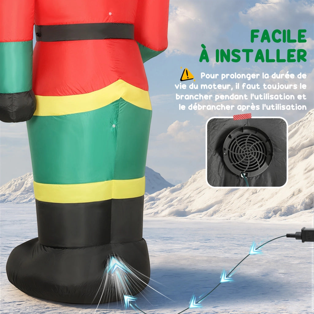 Soldato gonflabile di Natale ¨C zephmum ¨C con luci LED, 245 cm, multicolore
