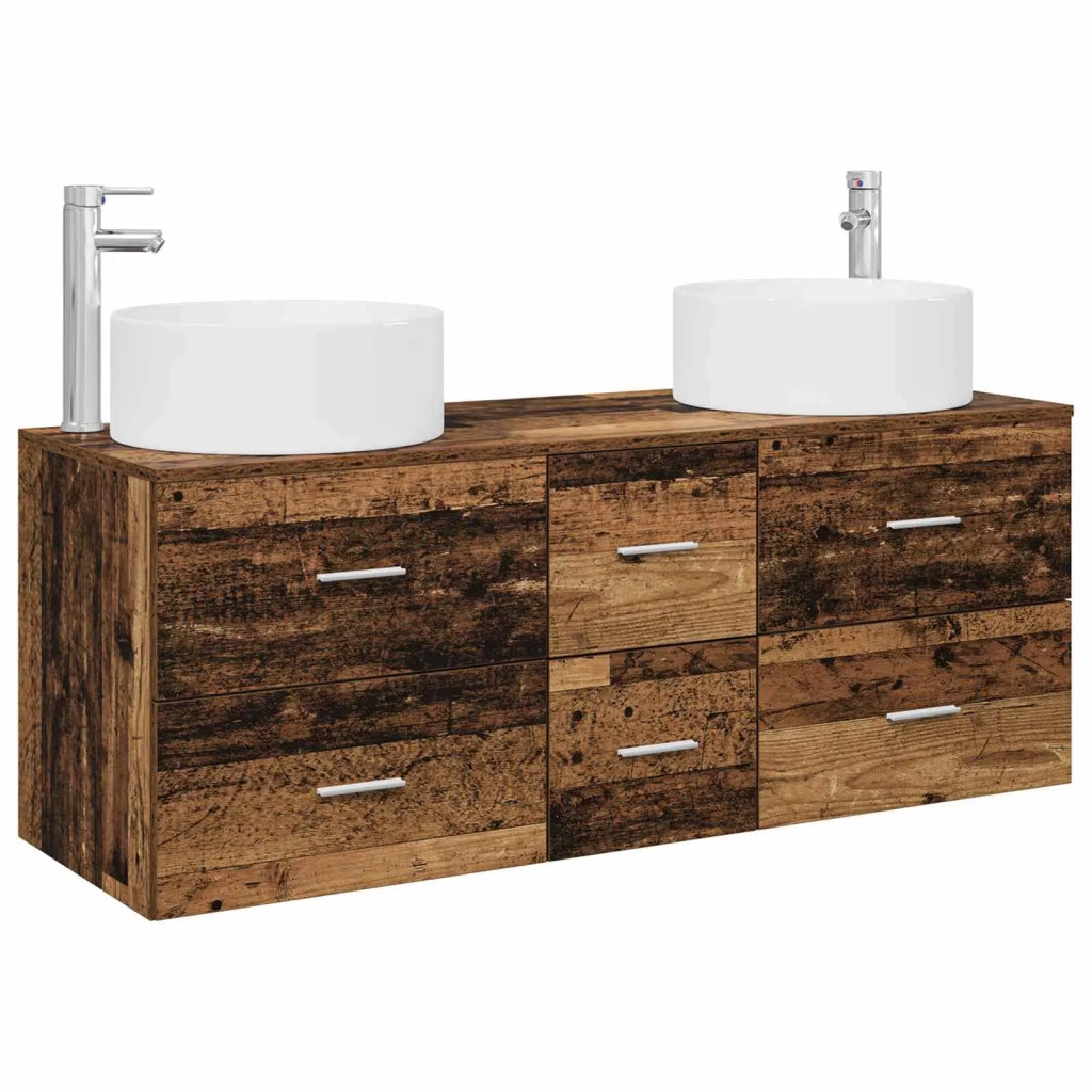 Set di mobili per il bagno 3 pz Legno antico 3405961