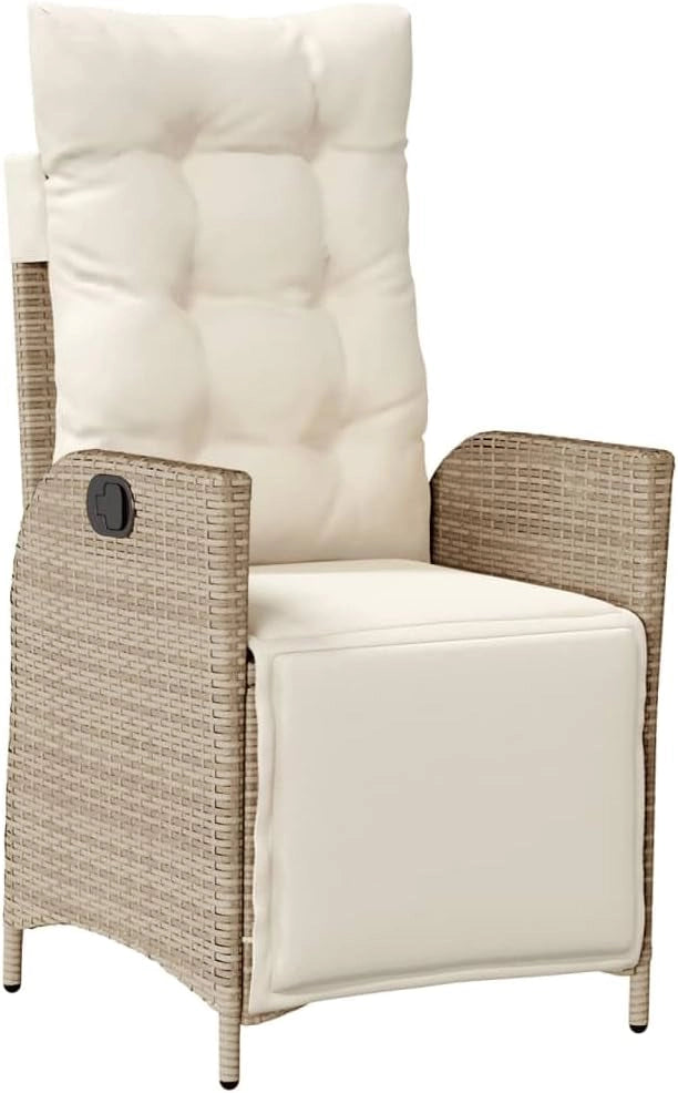 Set da Pranzo da Giardino 9 pz con Cuscini Beige in Polyrattan,Set da Pranzo Esterni,Set Pranzo da Giardino,Set da Pranzo su Patio-3213373