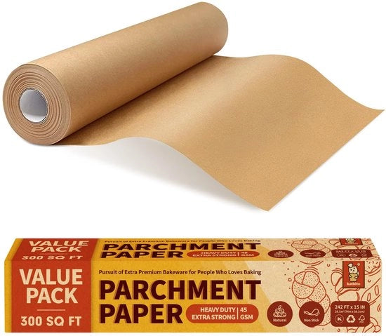Bakpapier non-stick su rullo, 38,1 cm x 73,8 m, 300 m², rivestimento antitrasferimento, bordo ondulato per forni, cottura e air fryer